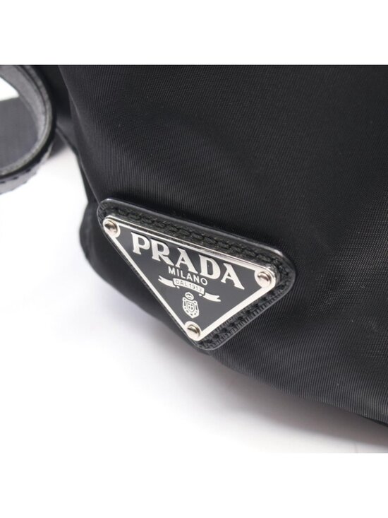 Prada Backpack New Vela Studs Black Nylon Leather